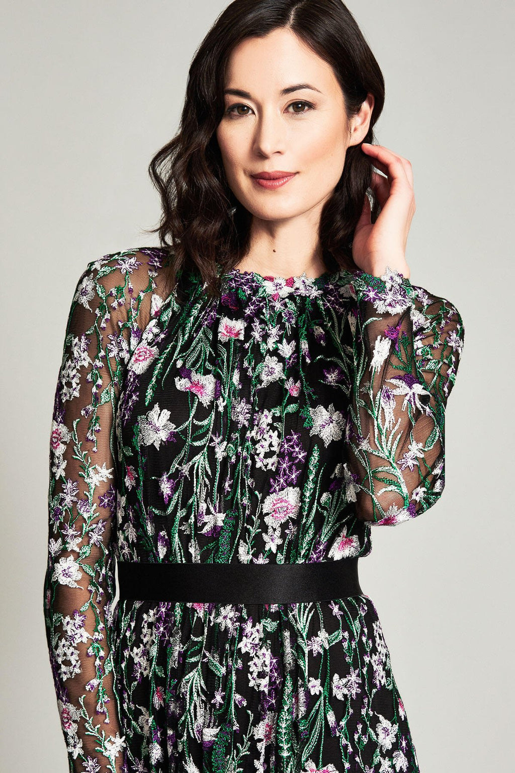 Maiya Embroidered Floral Gown