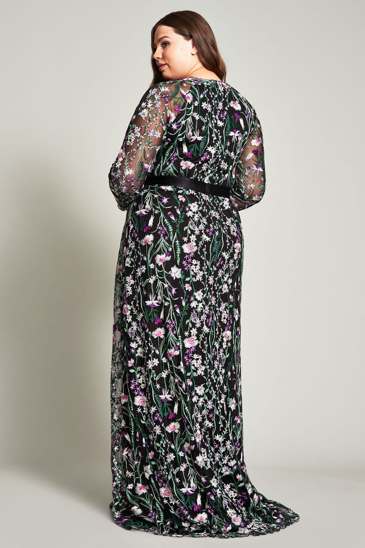 Maiya Embroidered Floral Gown - PLUS SIZE