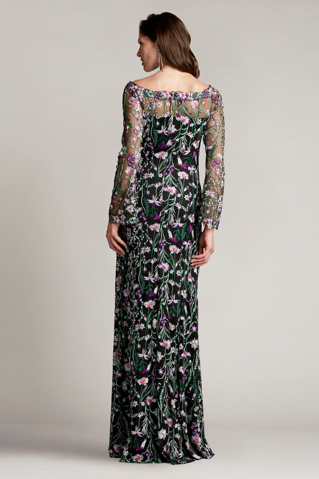 Latham Floral Embroidered Tulle Gown