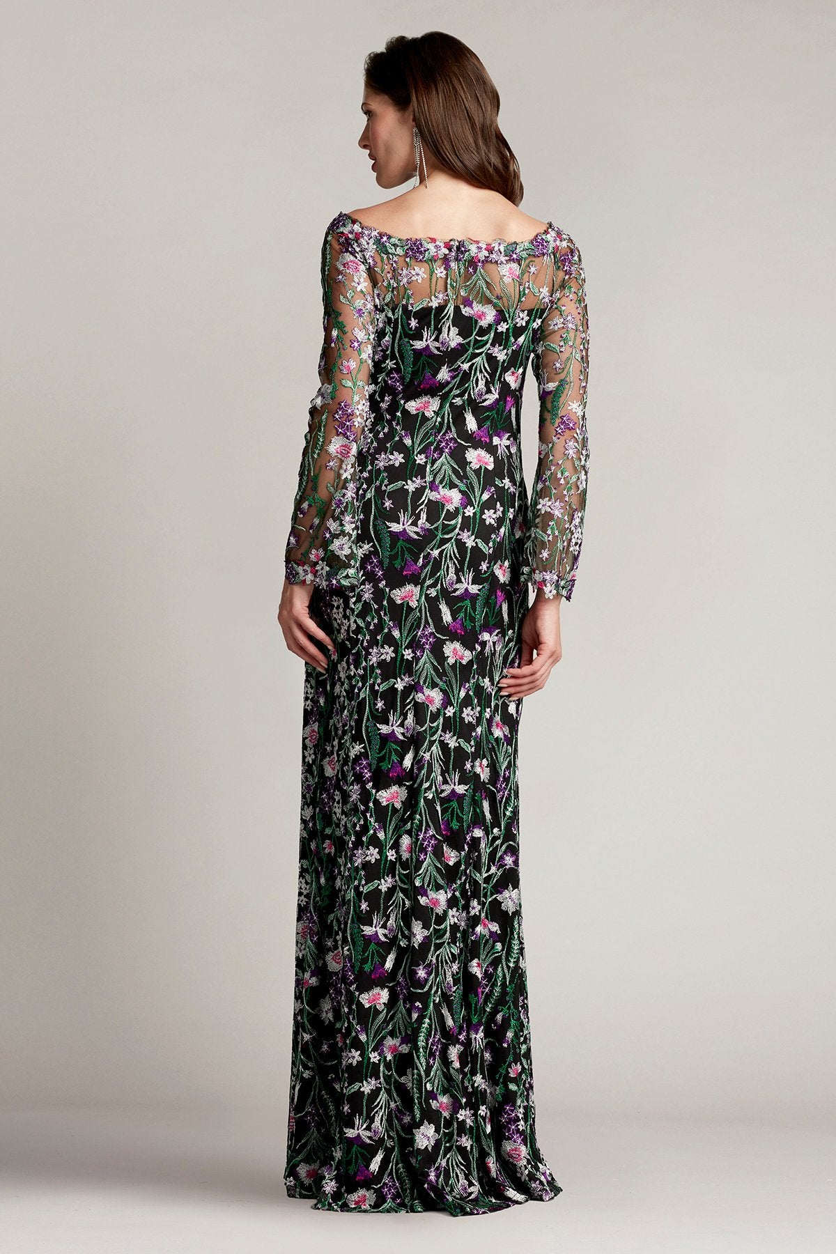 Latham Floral Embroidered Tulle Gown