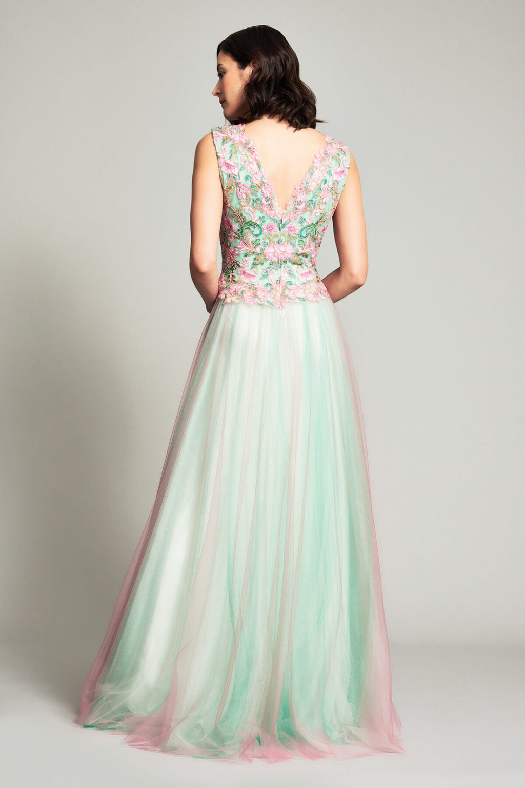 Churan Floral Embroidered Gown