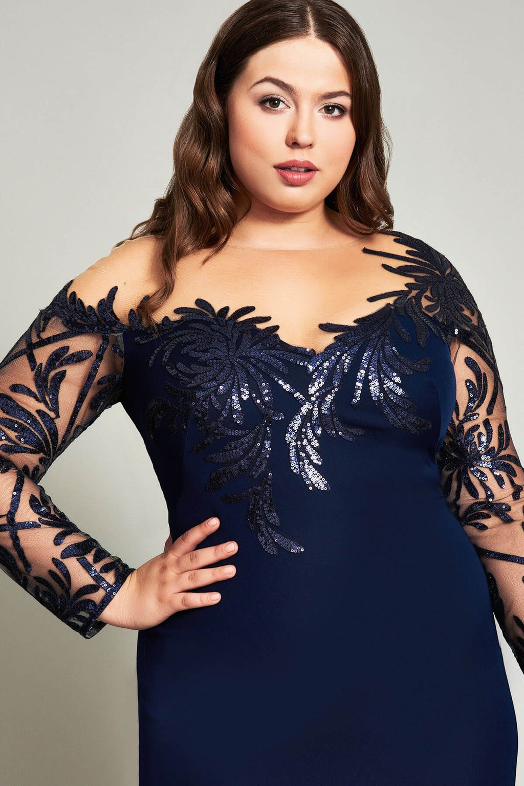 Zelter Asymmetric Floral Gown - PLUS SIZE