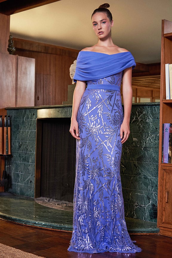 Chiaki Textured Crepe Gown