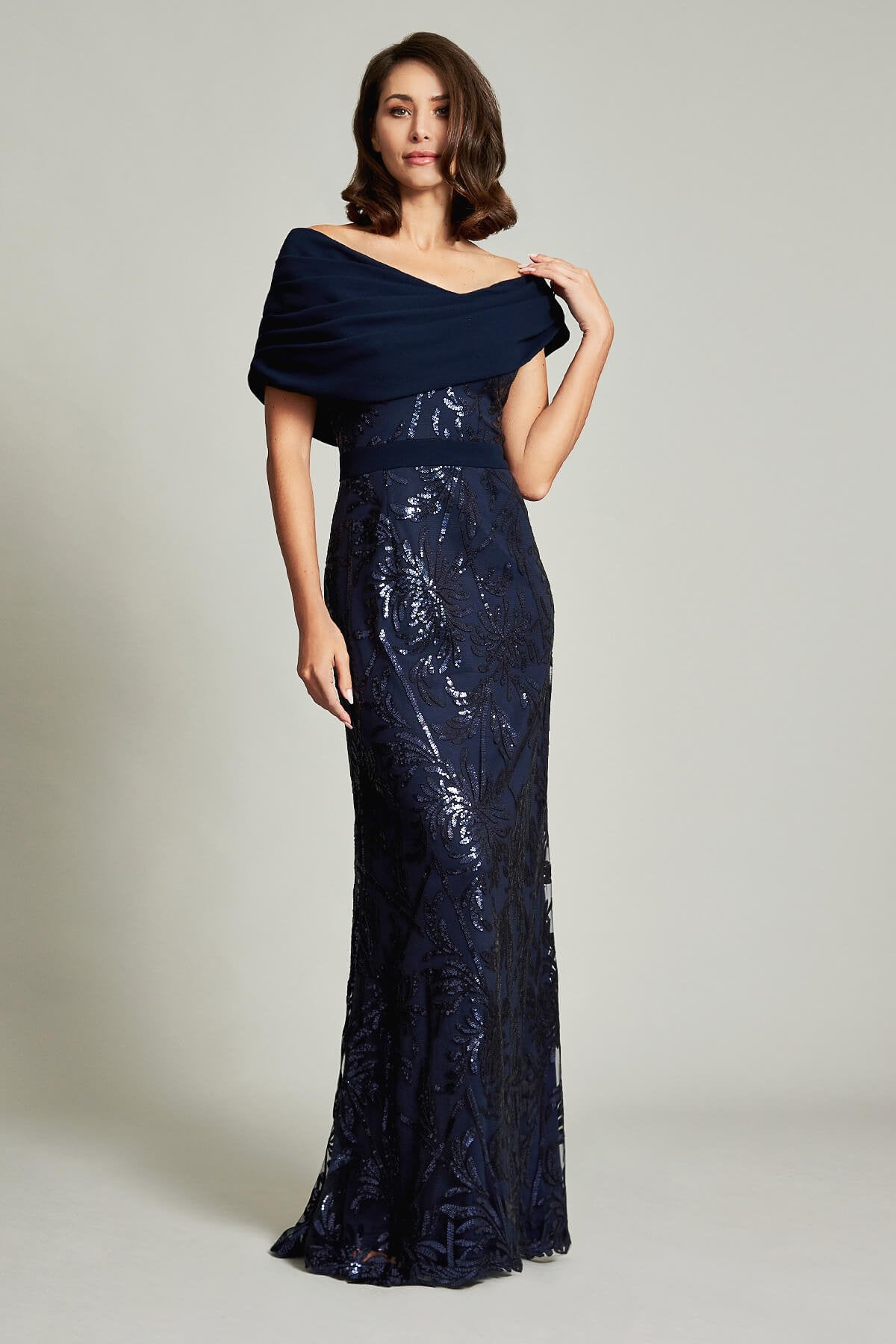 Chiaki Textured Crepe Gown