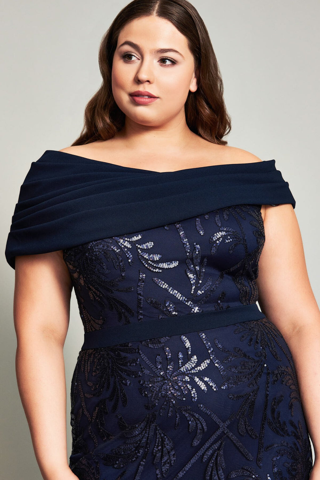 Chiaki Textured Crepe Gown - PLUS SIZE