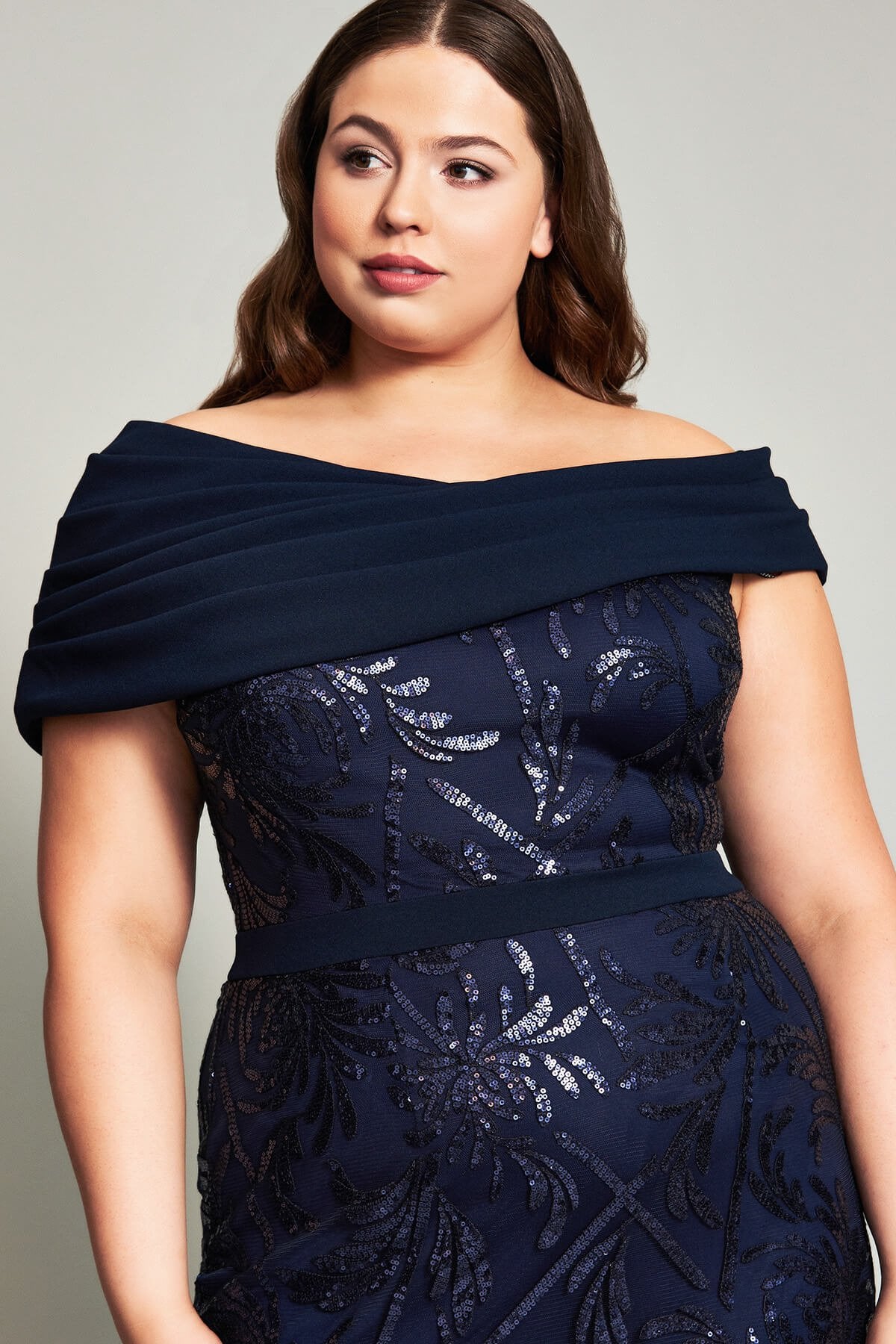 Chiaki Textured Crepe Gown - PLUS SIZE