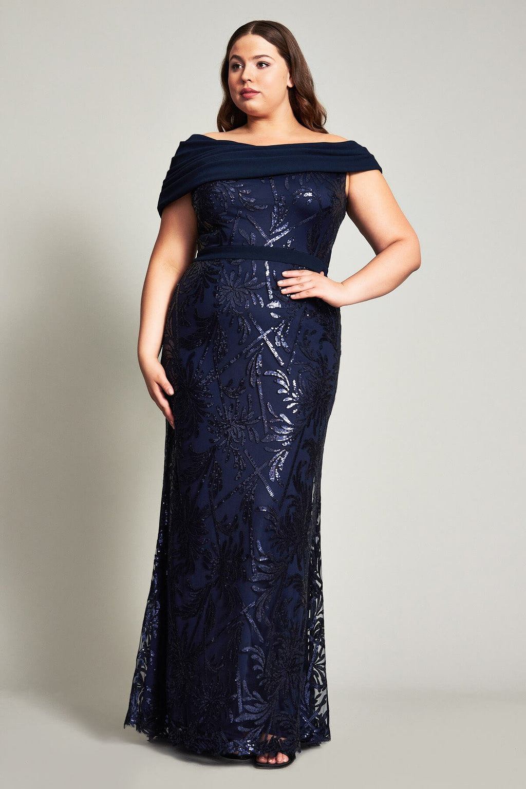 Chiaki Textured Crepe Gown - PLUS SIZE