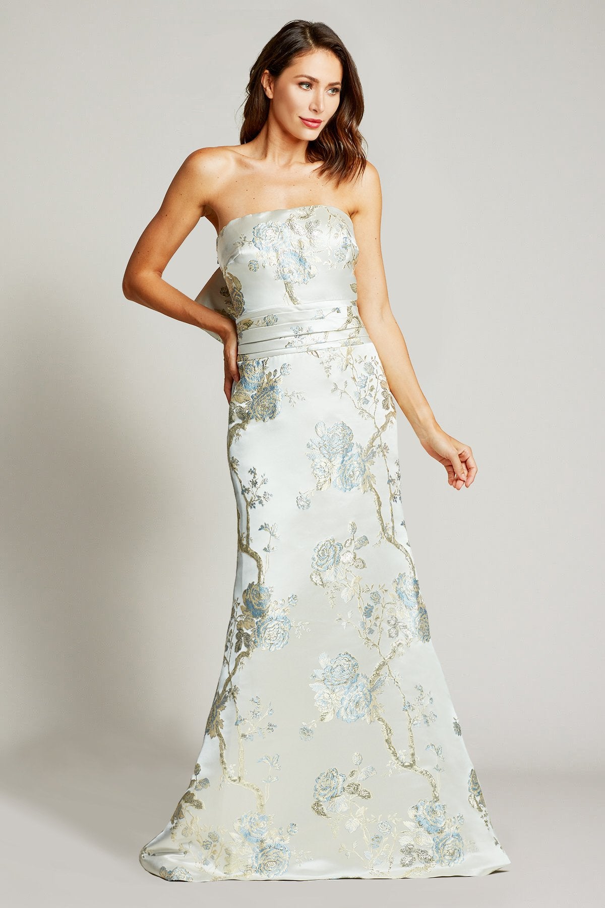 Masami Floral Brocade Gown