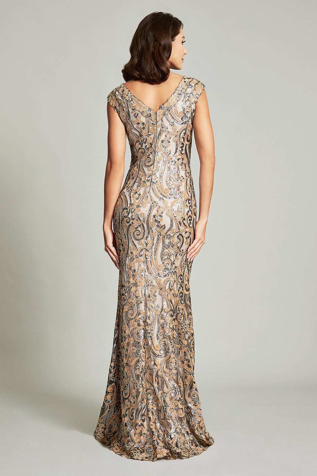 Taura Ocean Wave Embroidered Gown