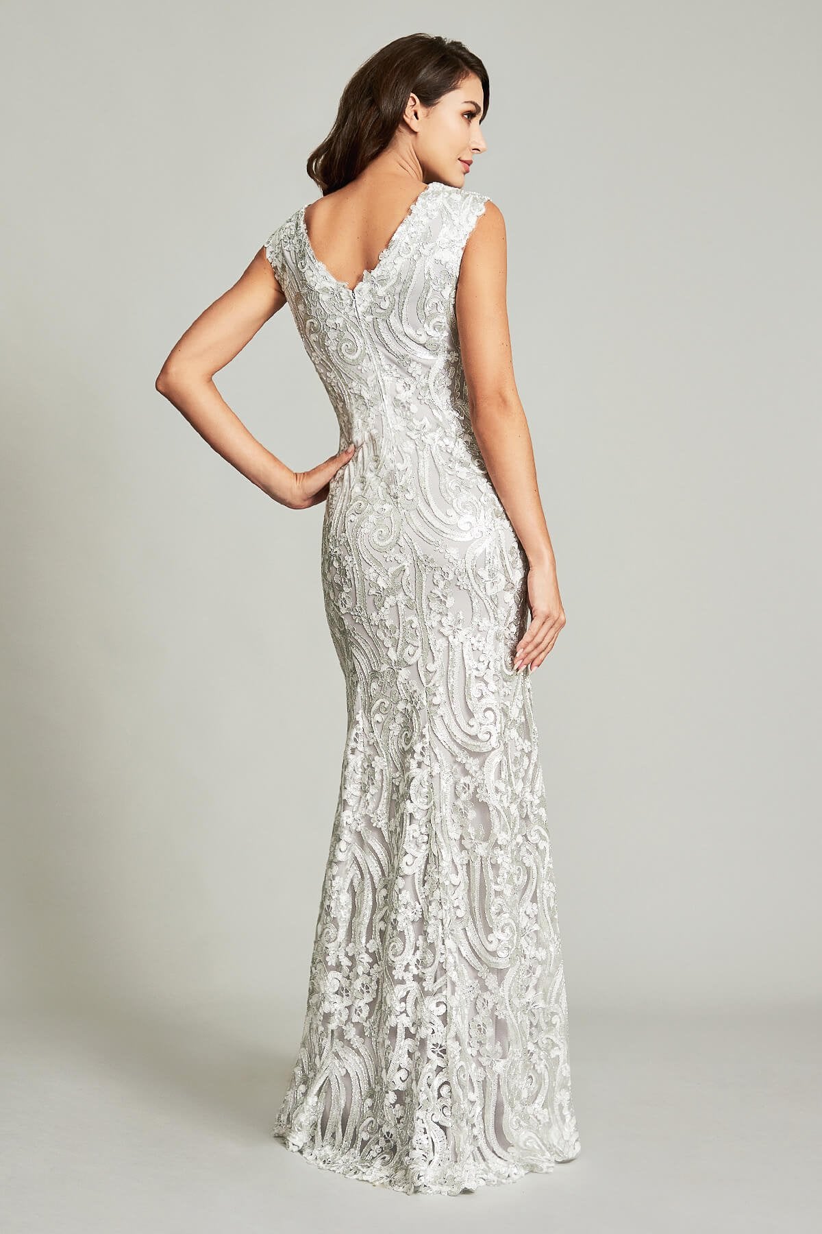 Taura Ocean Wave Embroidered Gown