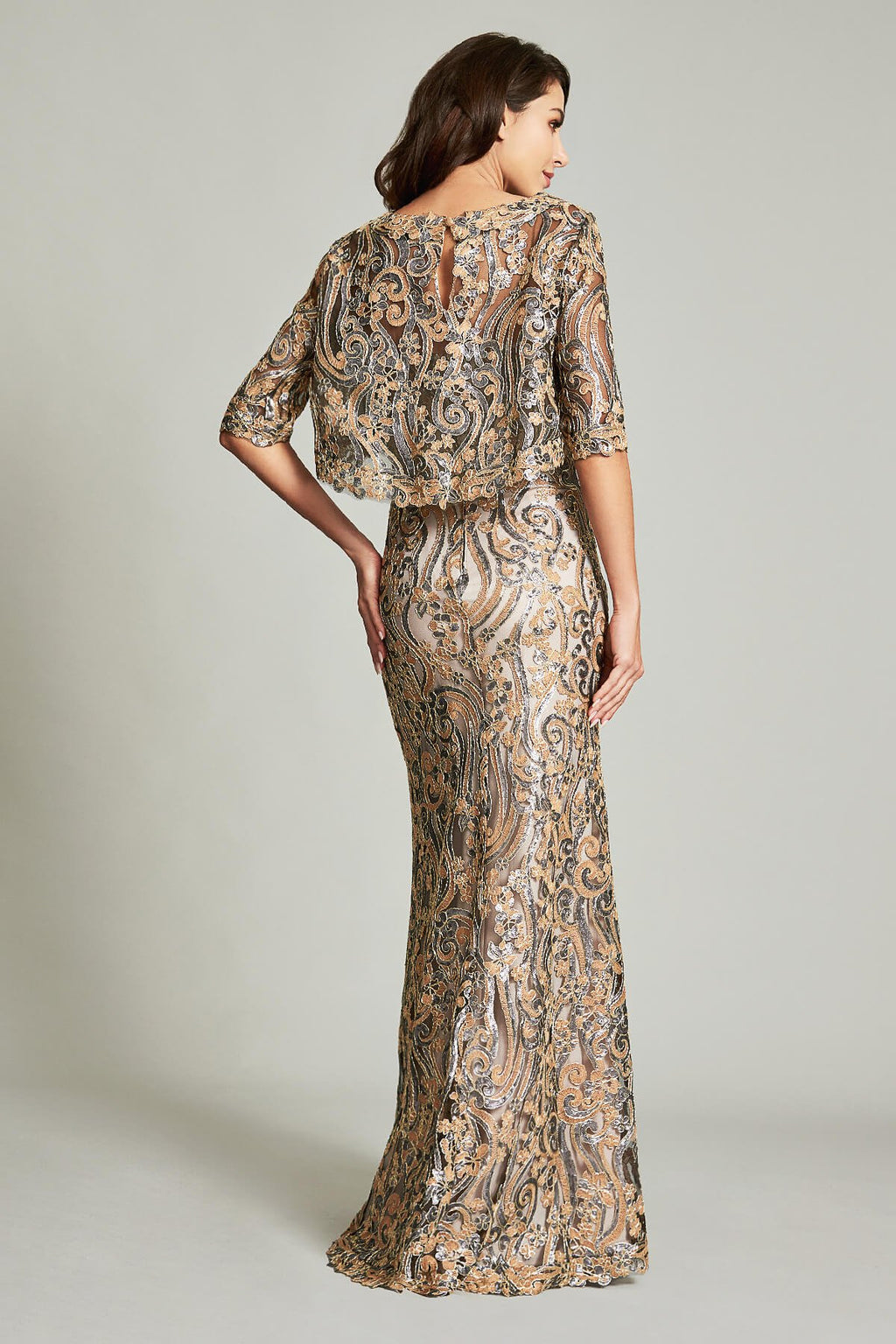 Emica Crop Overlay Gown