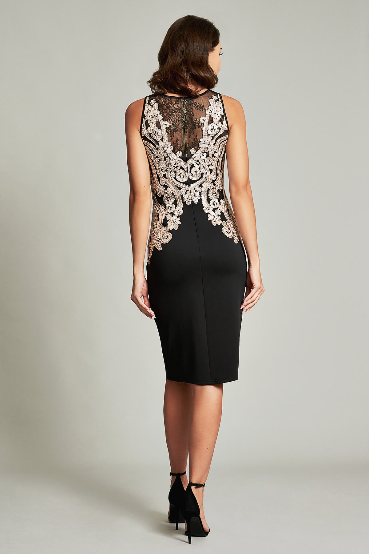 Zatlyn Metallic  Illusion Dress