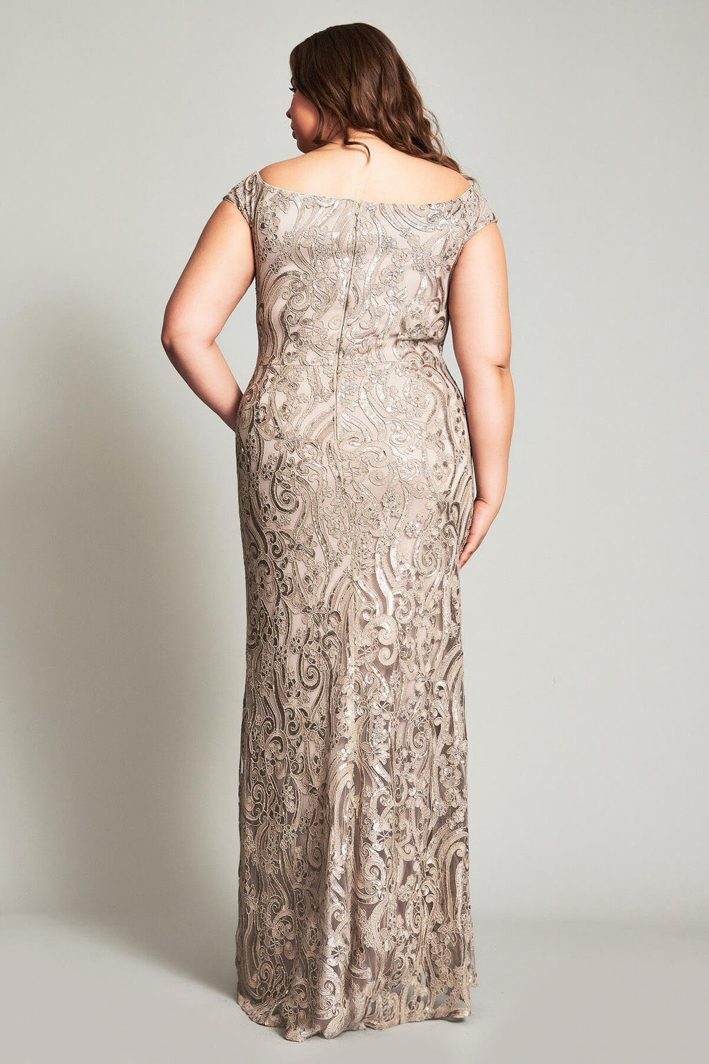 Audre Cascading Metallic Gown - PLUS SIZE