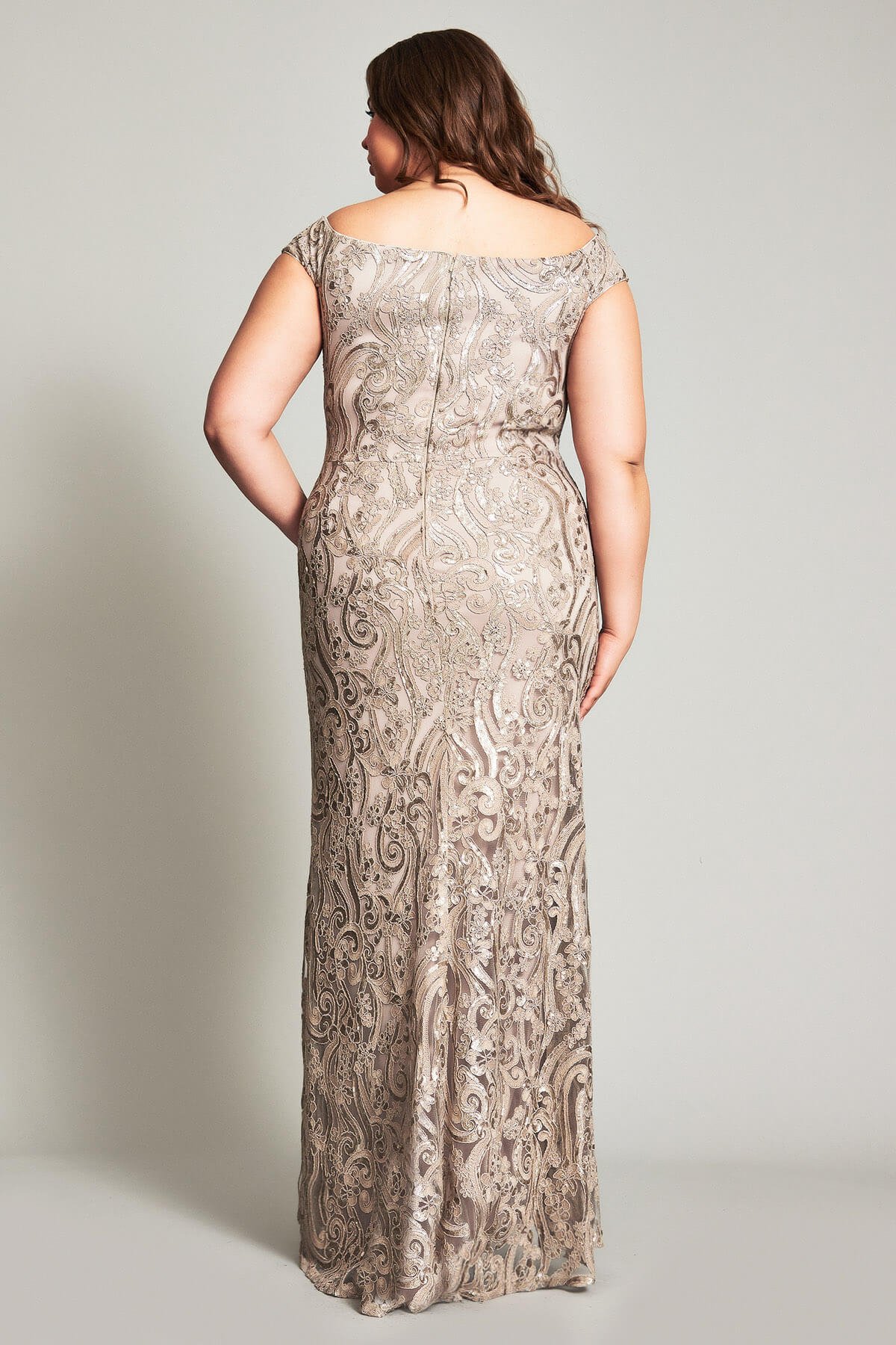 Audre Cascading Metallic Gown - PLUS SIZE