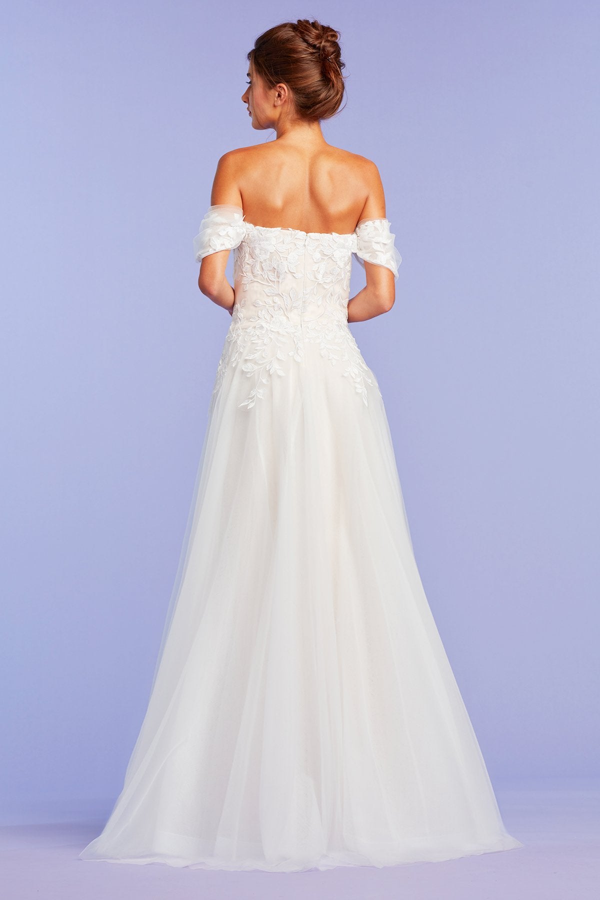 Pierce Off-Shoulder Embroidered Gown