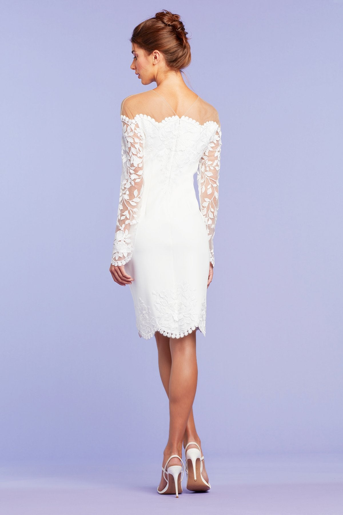 Ainsley Floral Illusion Crepe Dress