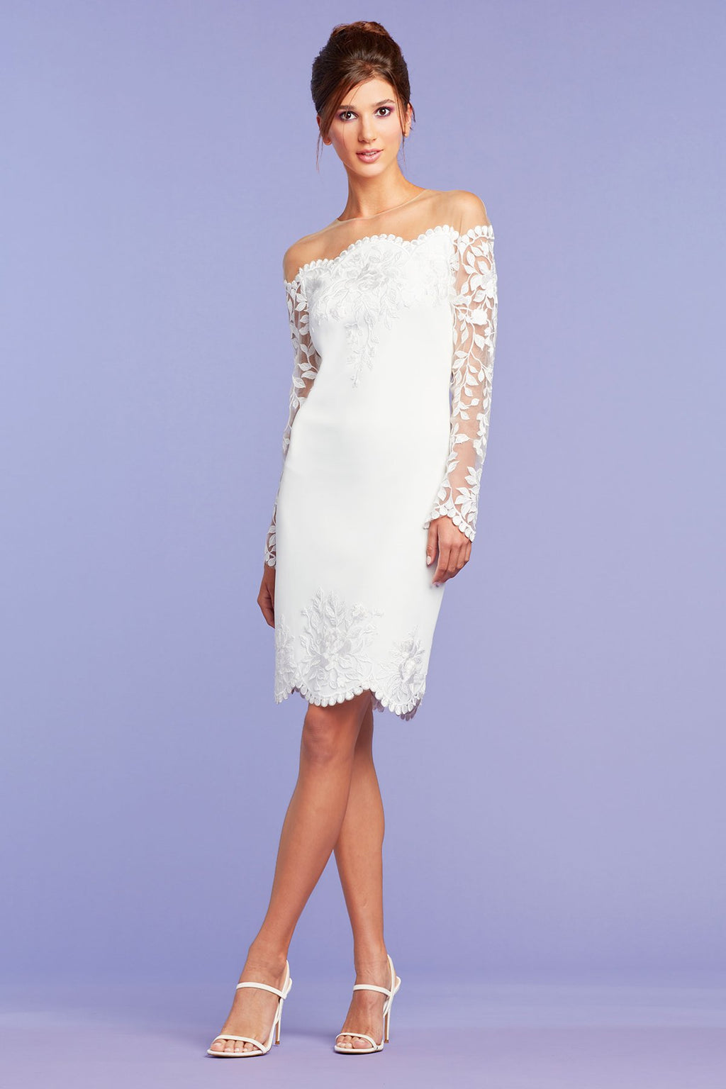 Ainsley Floral Illusion Crepe Dress