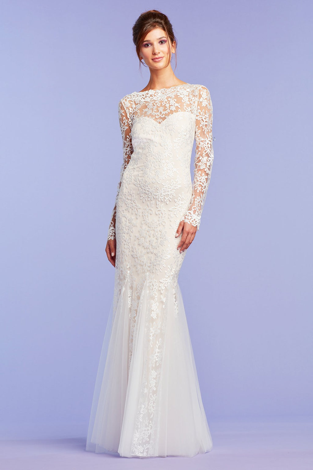 Cabot Embroidered Tulle Gown