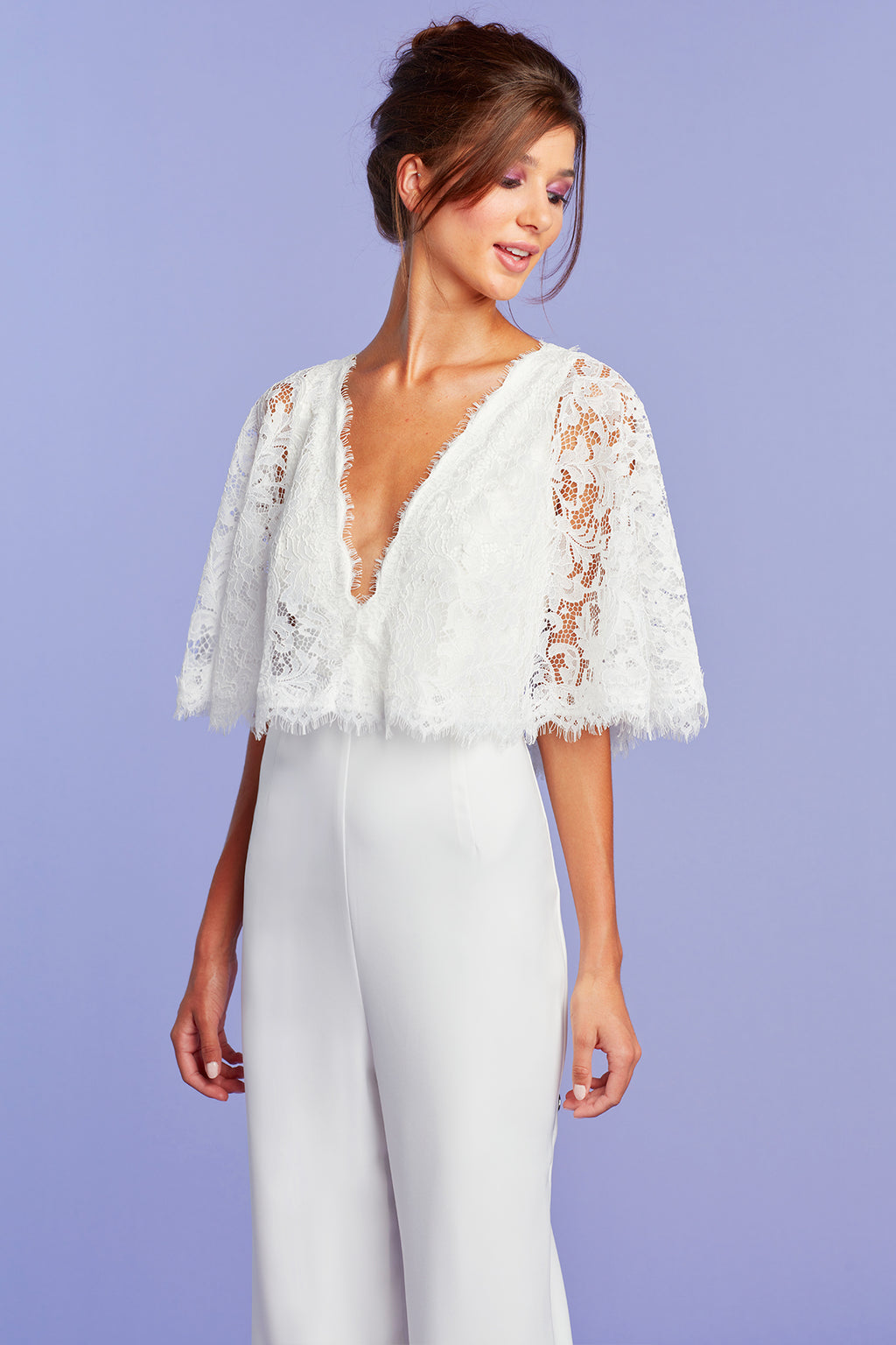 Branson Lace Capelet Jumpsuit