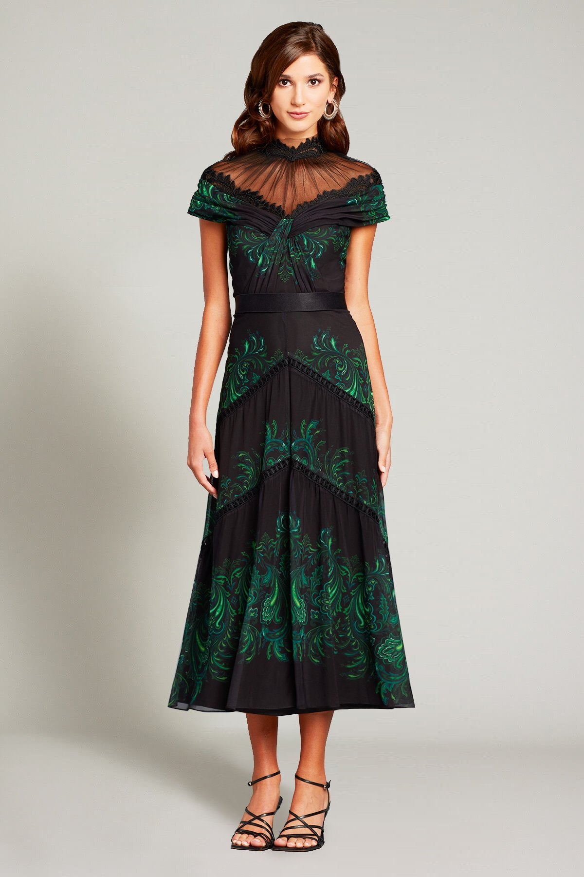 Defne Paisley Print Illusion Dress