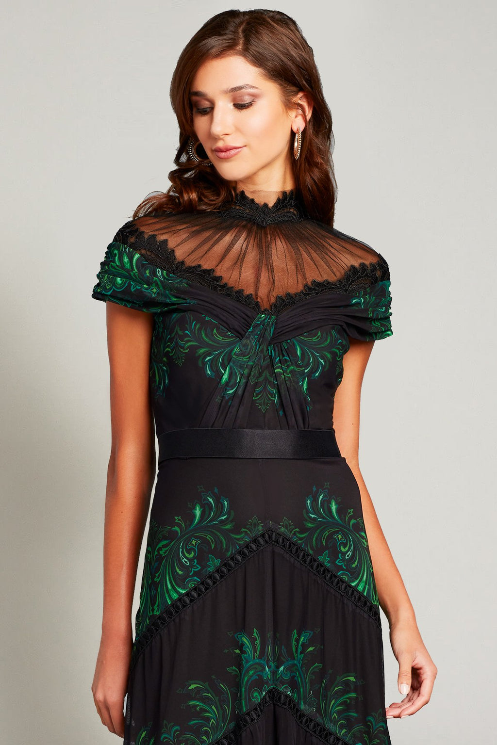 Defne Paisley Print Illusion Dress