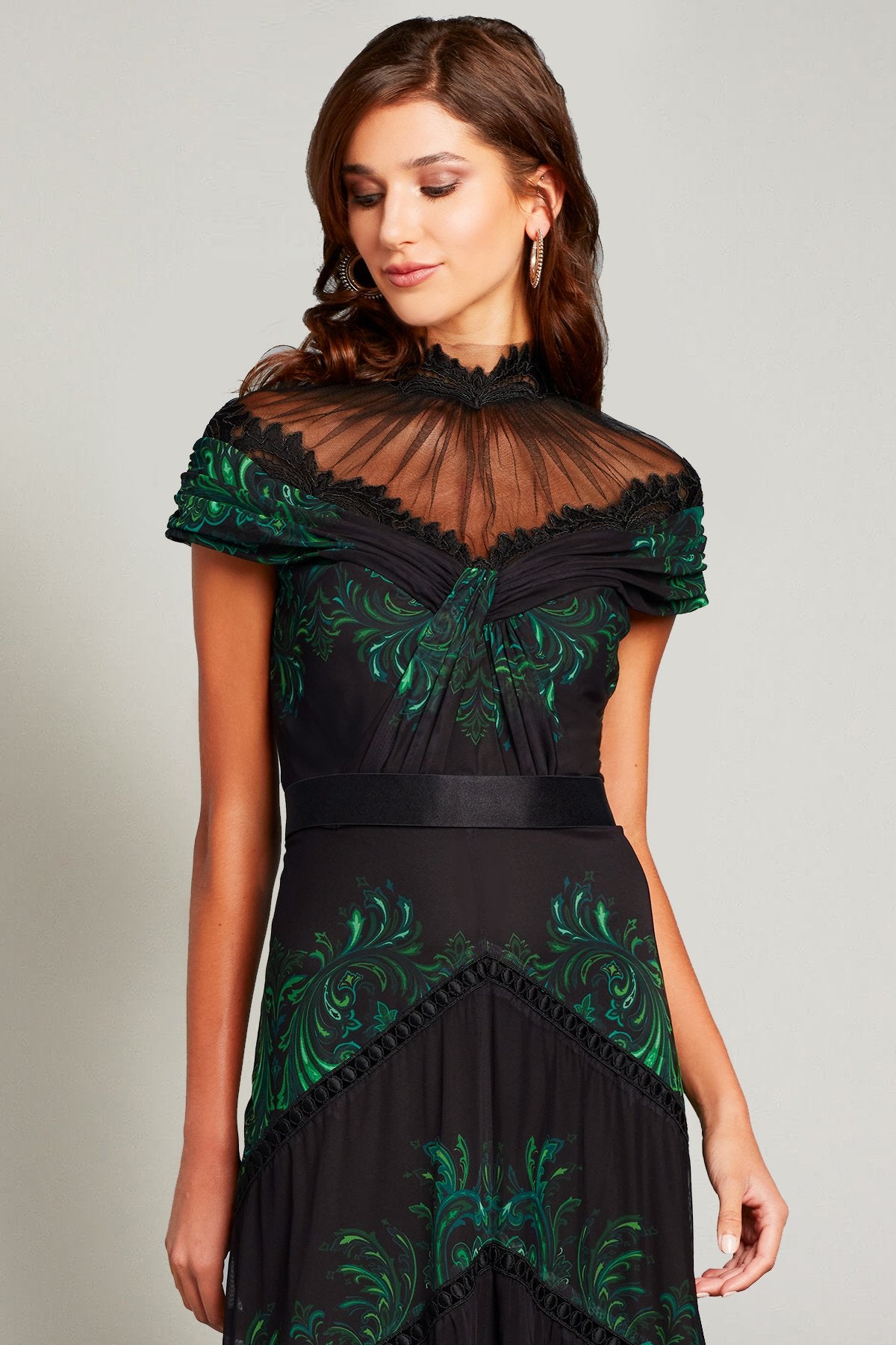 Defne Paisley Print Illusion Dress