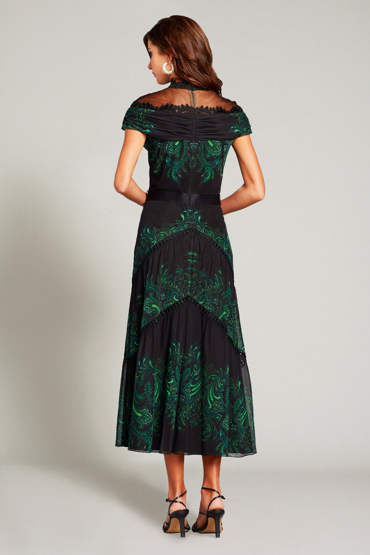 Defne Paisley Print Illusion Dress