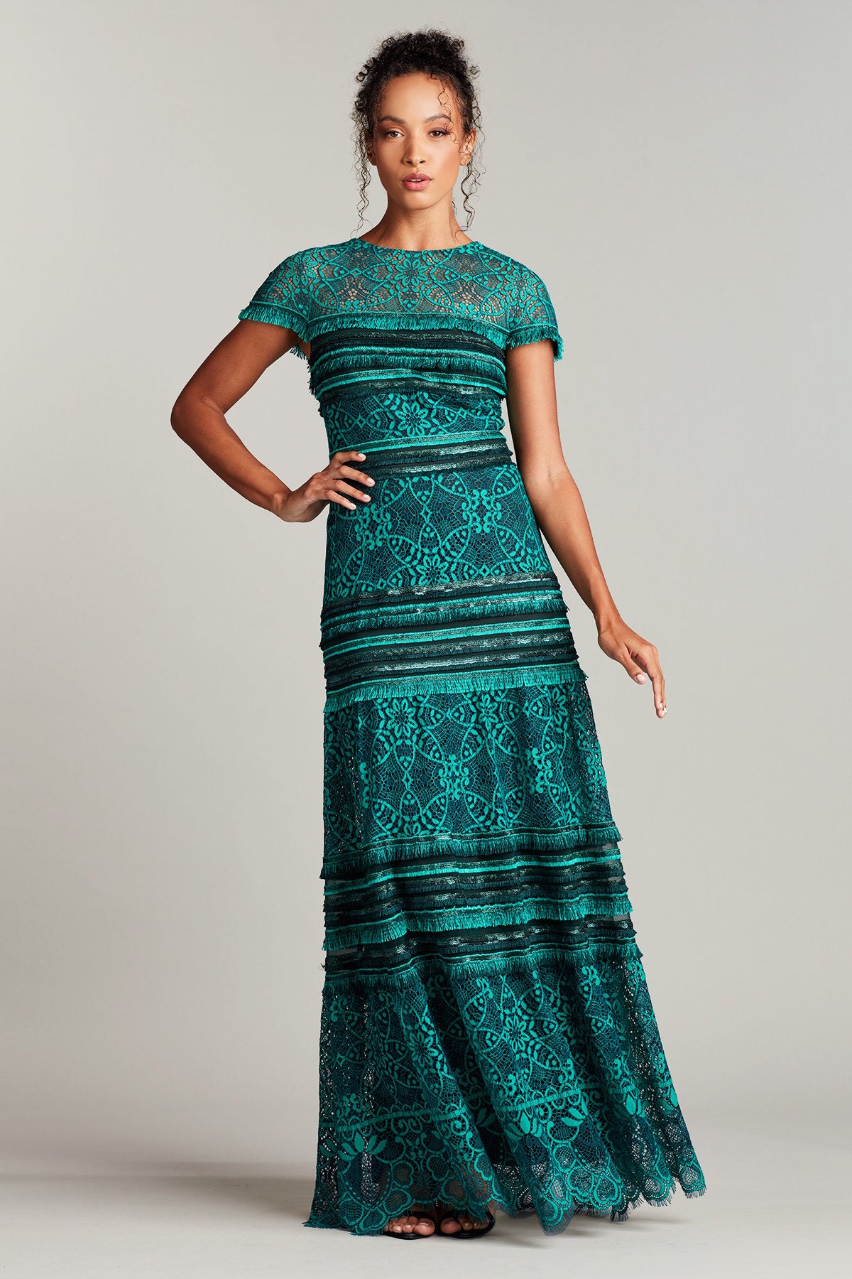 Ece Lace & Fringe Gown