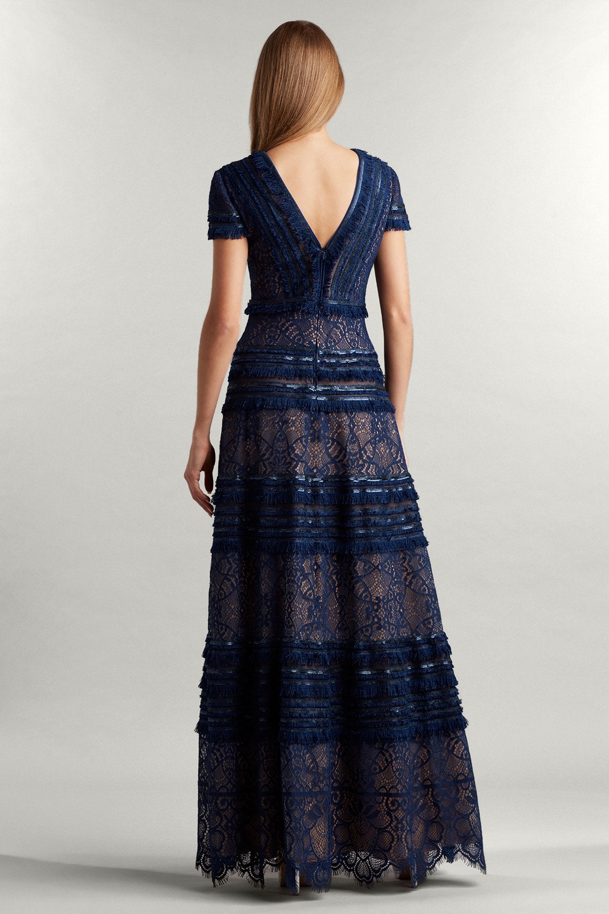 Nisa Lace & Fringe Gown