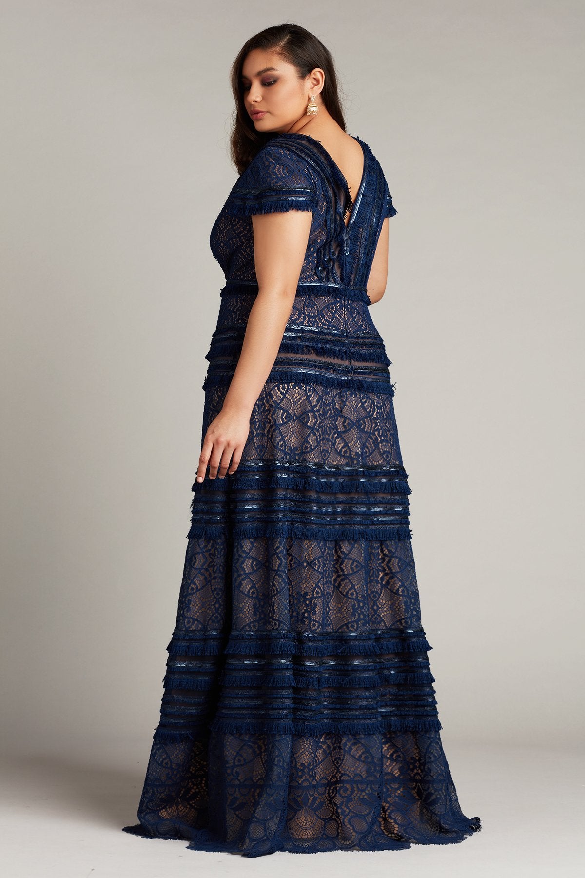 Nisa Lace & Fringe Gown - PLUS SIZE