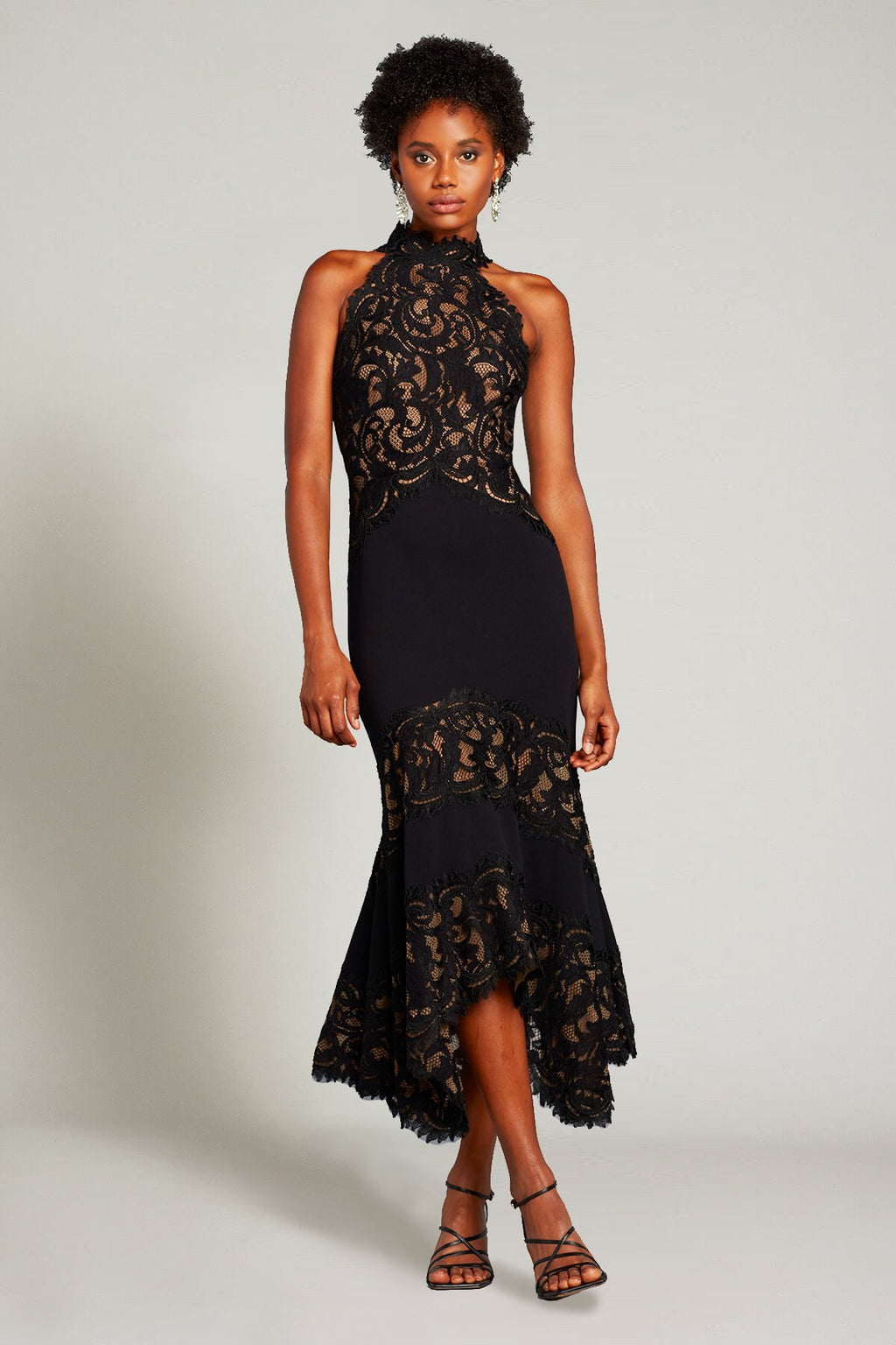 Erva Lace Halter High-Low Dress