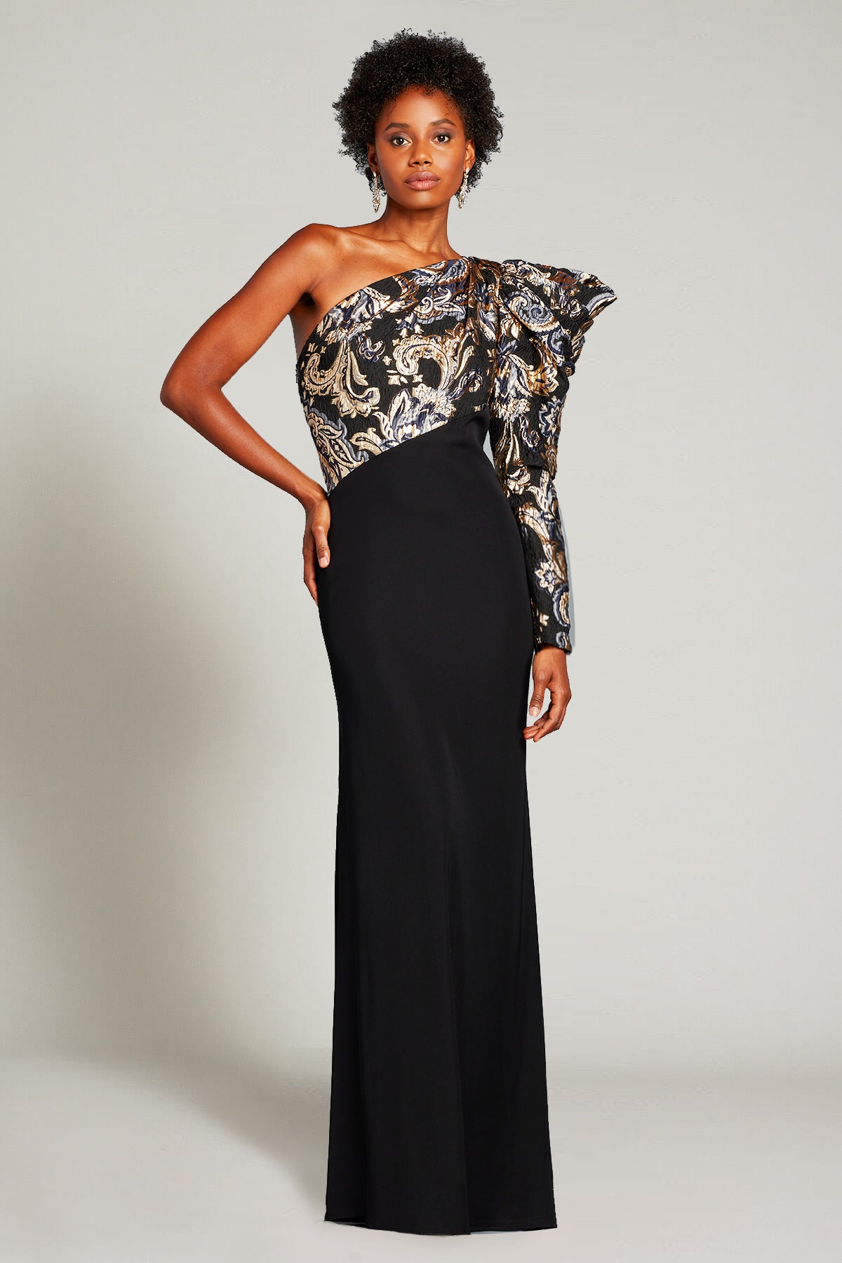 Selim One-Shoulder Puff Sleeve Gown