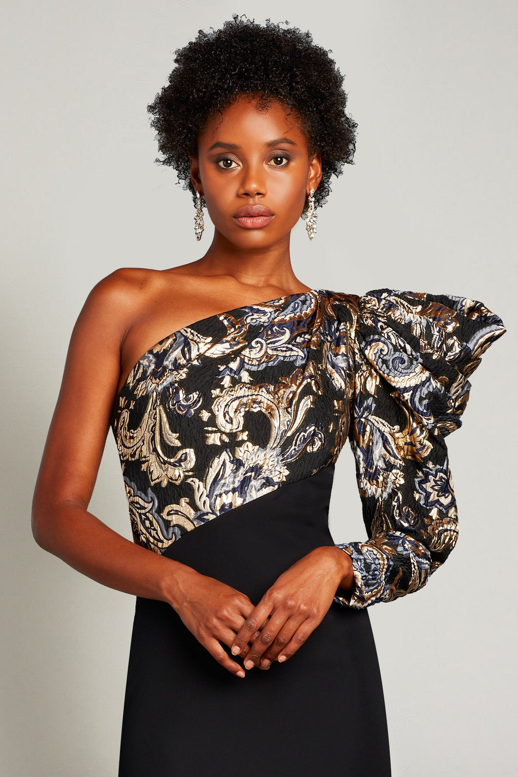 Selim One-Shoulder Puff Sleeve Gown