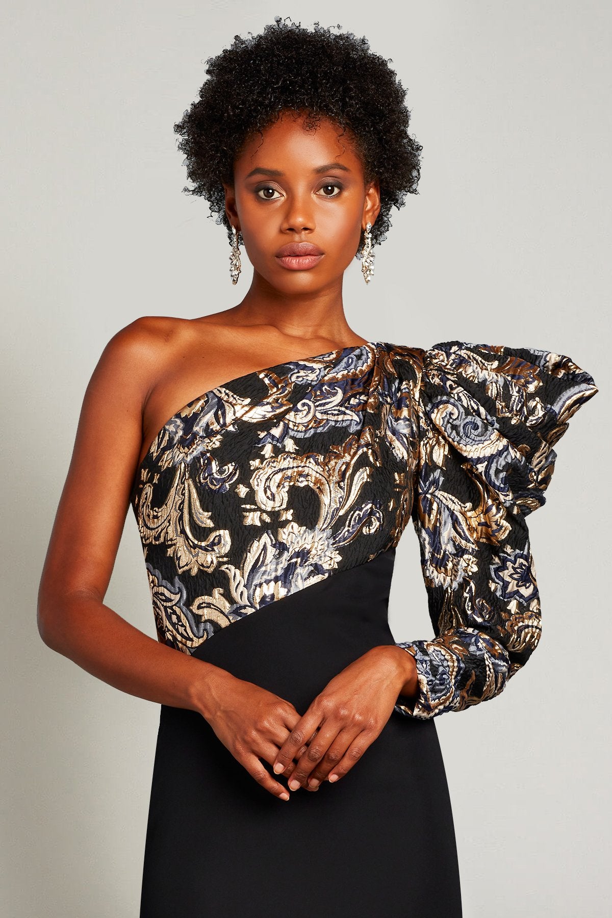 Selim One-Shoulder Puff Sleeve Gown