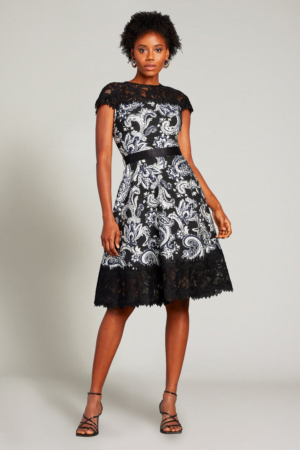 Yaren Lace & Paisley-Motif Jacquard Dress