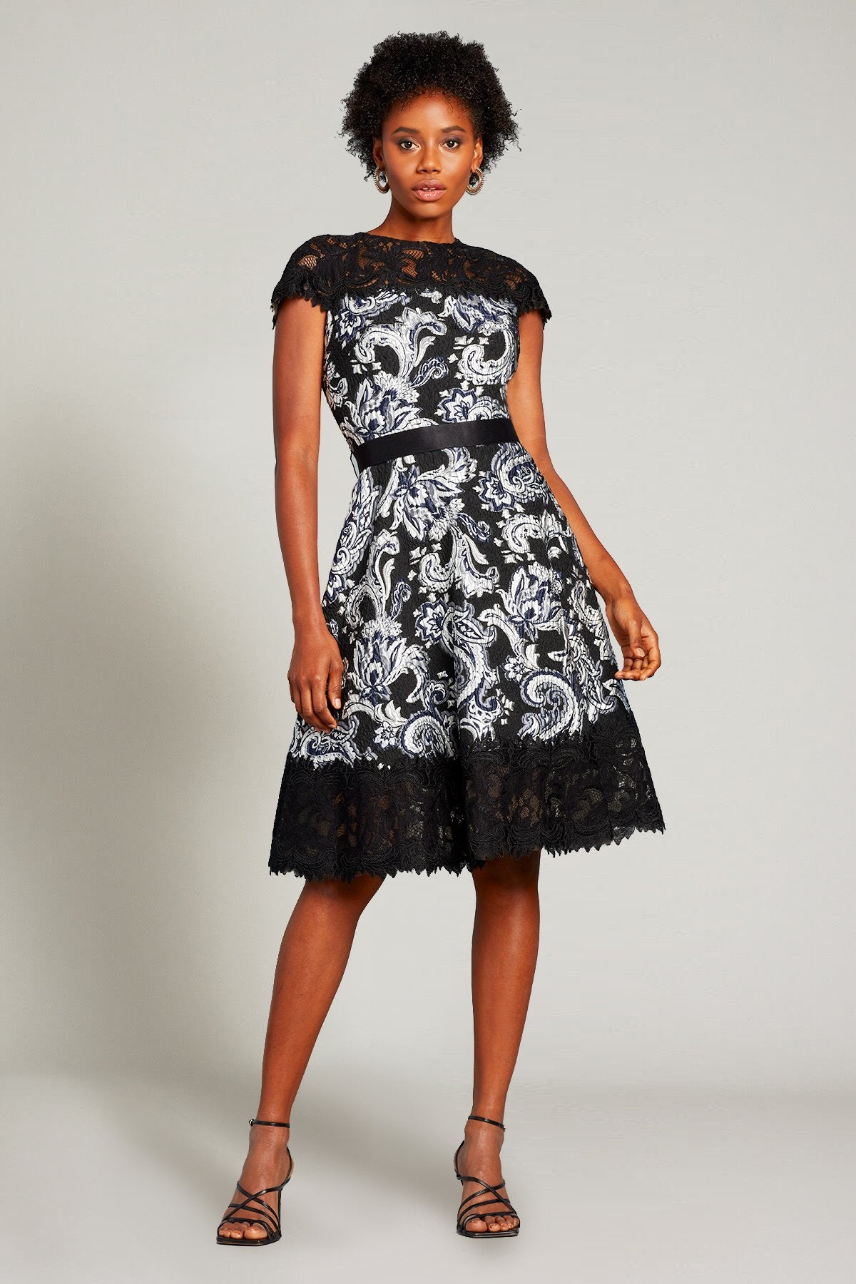 Yaren Lace & Paisley-Motif Jacquard Dress