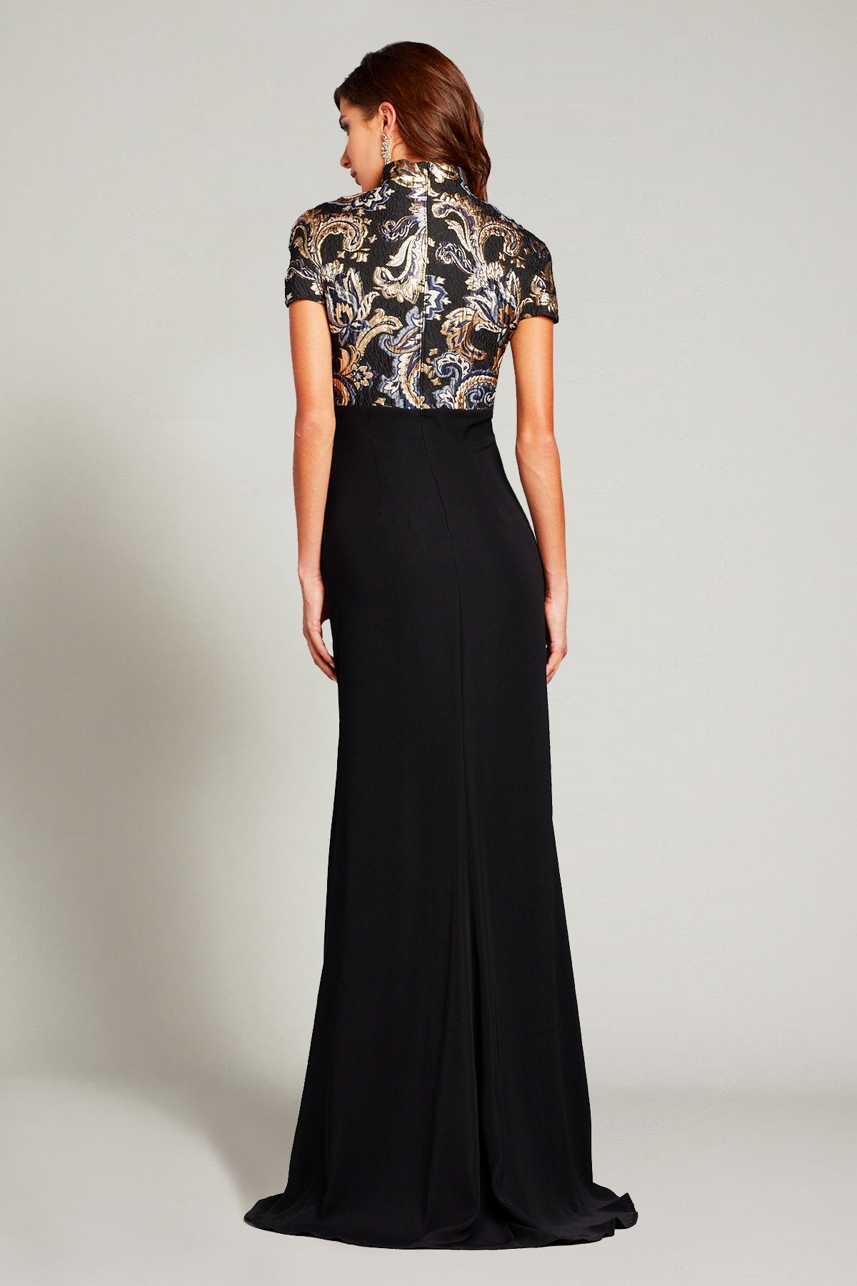 Irem Paisley-Motif Jacquard & Crepe Gown