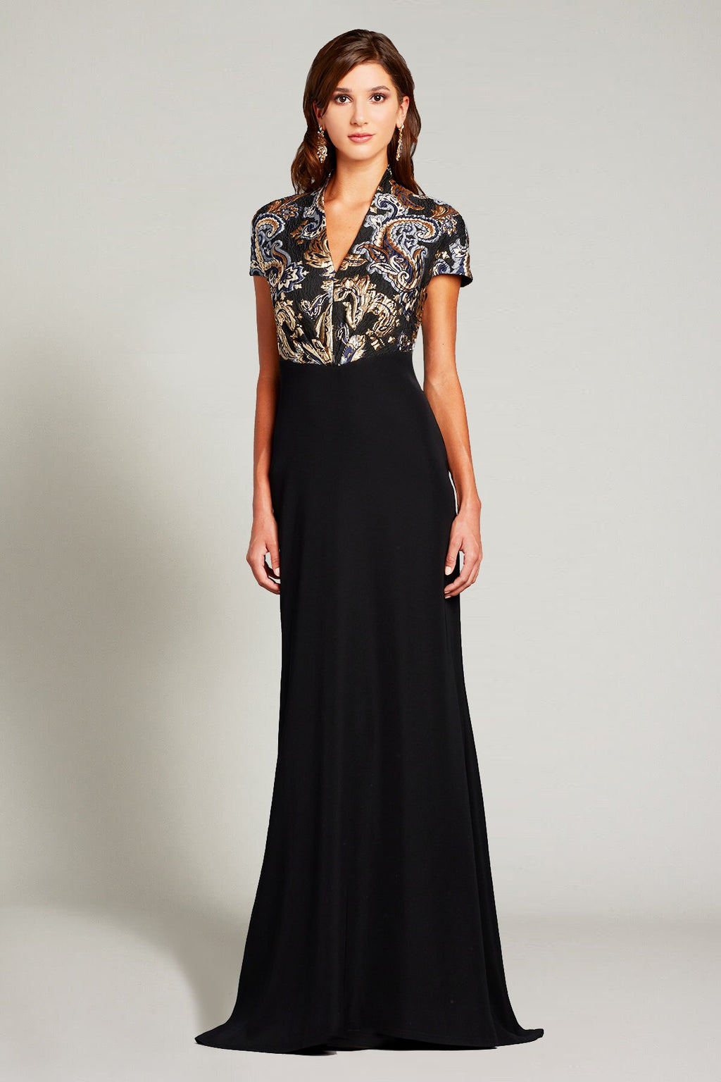 Irem Paisley-Motif Jacquard & Crepe Gown
