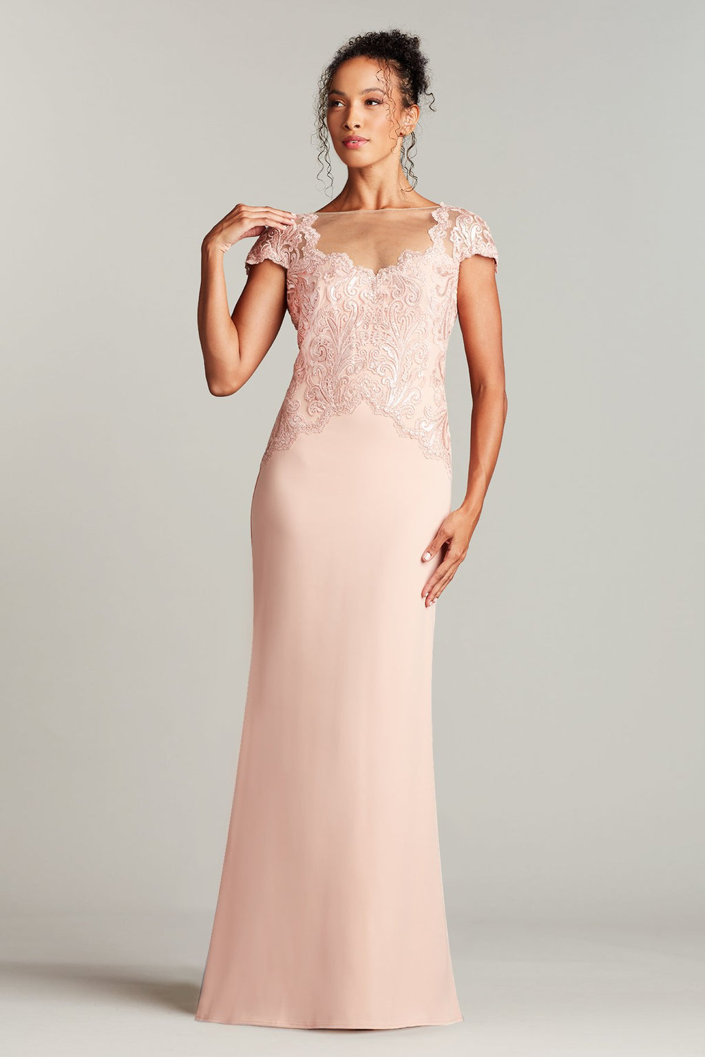 Dilan Sequin-Embroidered Crepe Gown