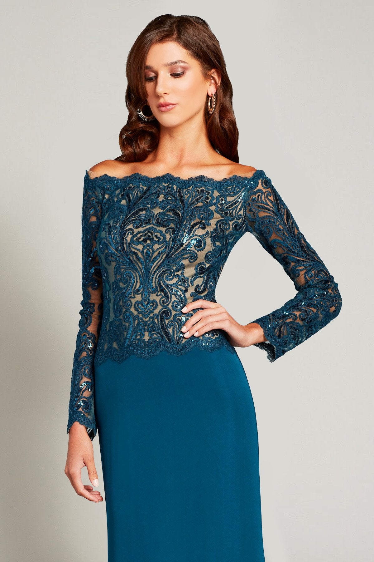 Ayse Sequin-Embroidered Off_Shoulder Gown