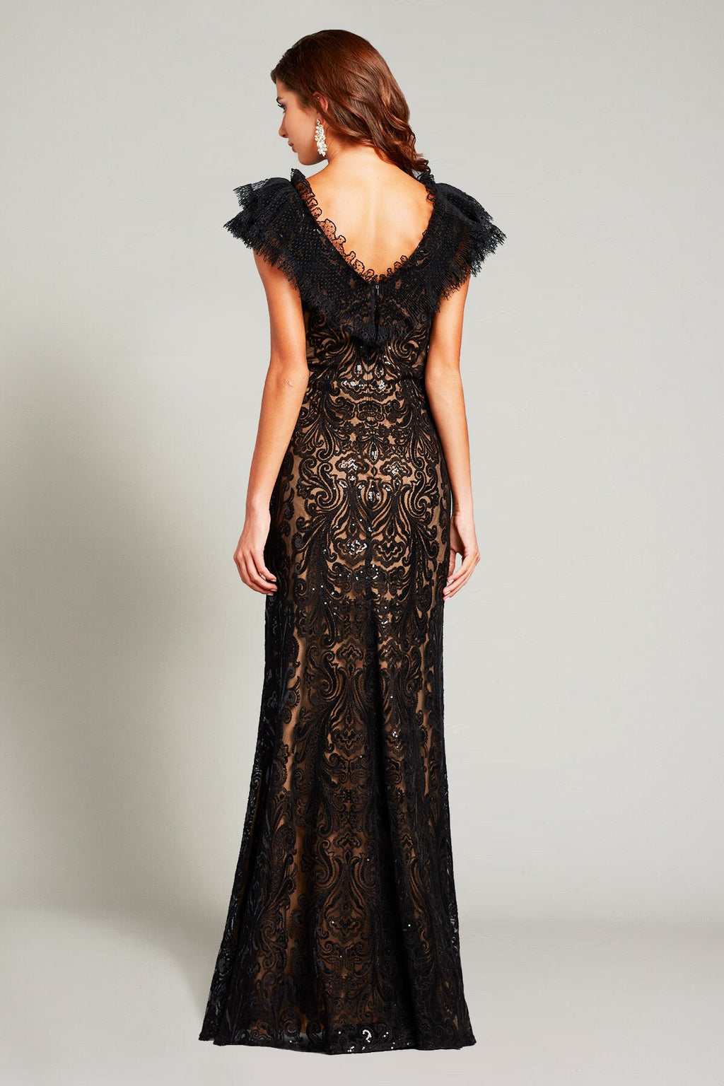 Hatice Sequin-Embroidered Ruffle Gown