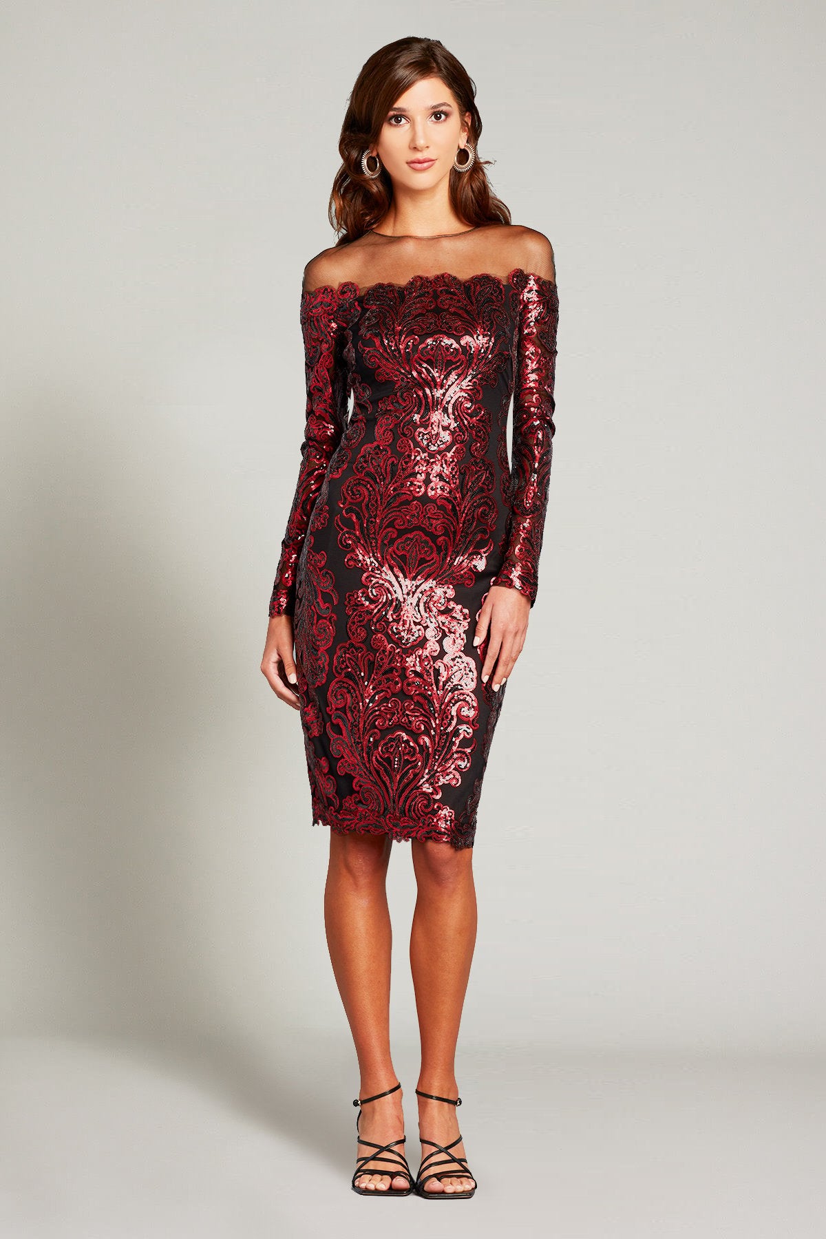 Betul Sequin-Embroidered Illusion Dress