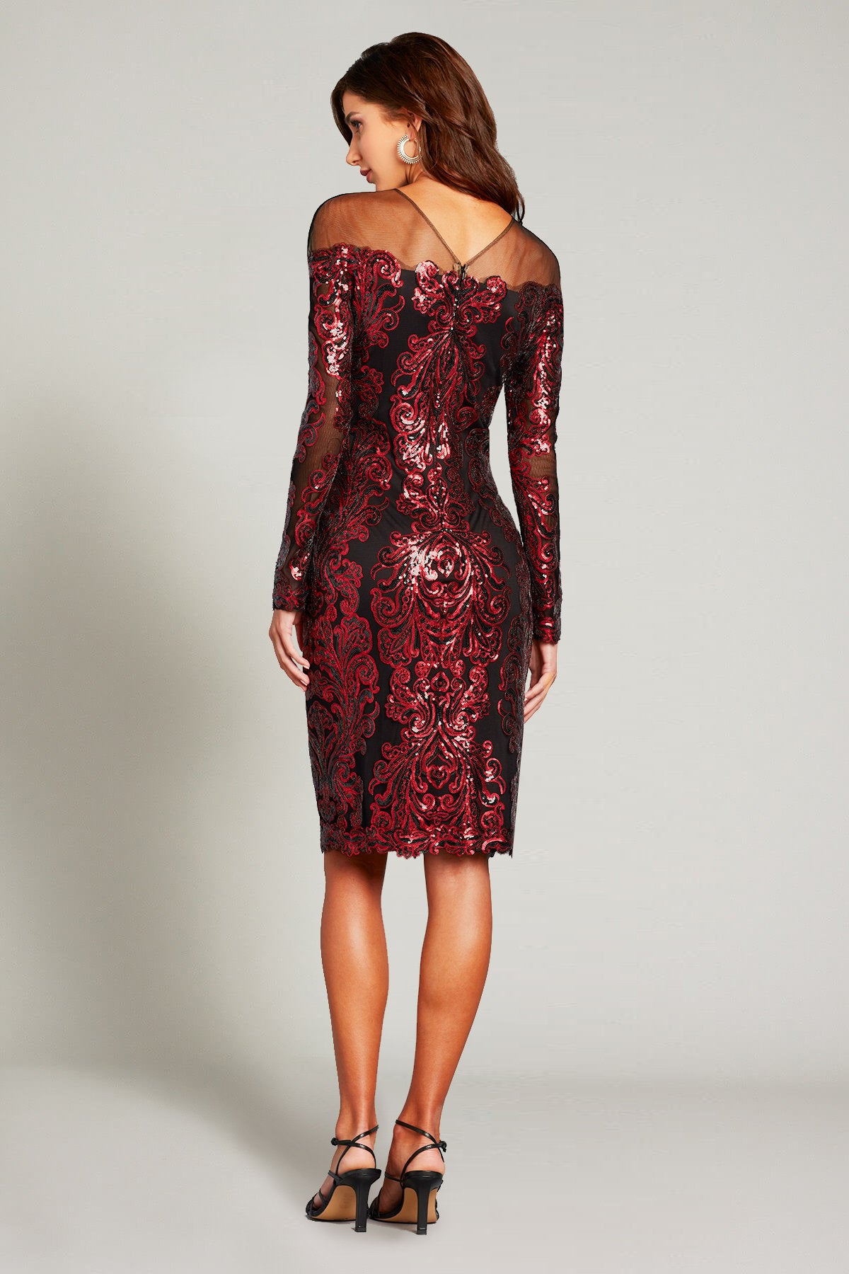 Betul Sequin-Embroidered Illusion Dress