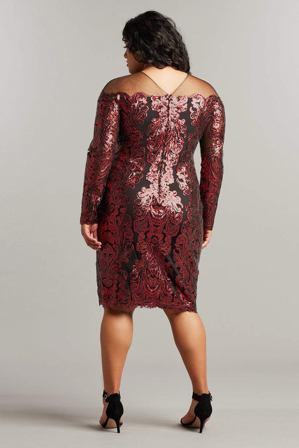 Betul Sequin-Embroidered Illusion Dress - PLUS SIZE