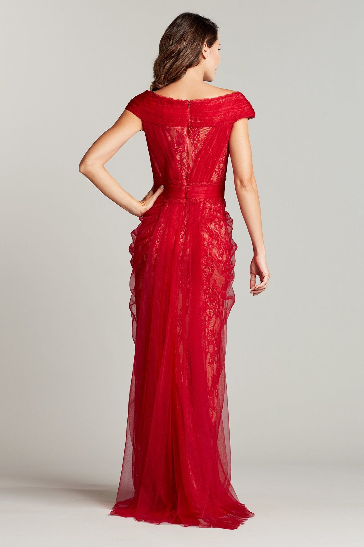 Arif Paisley Lace Off-Shoulder Gown