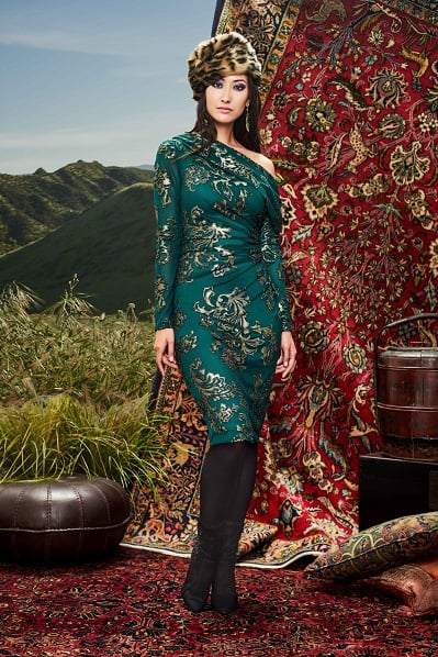 Semih Burnout Velvet Dress