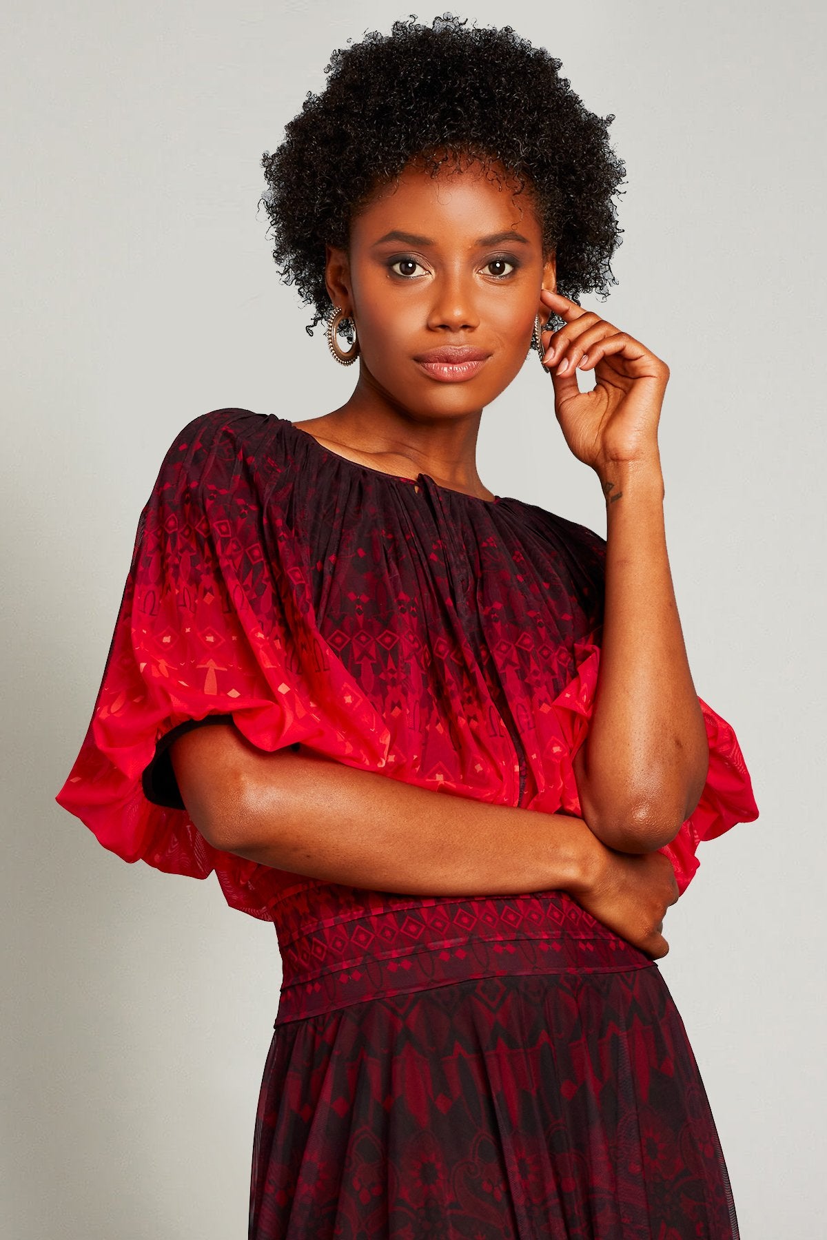 Nehir Ombr_ Blouson Gown