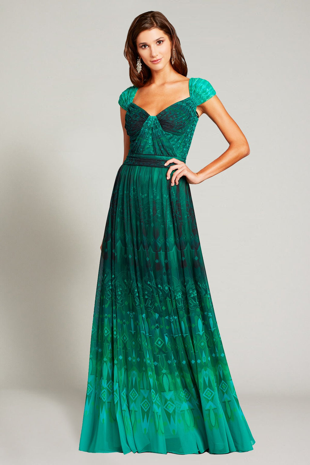 Kosem Ombré-Print Sweetheart Gown