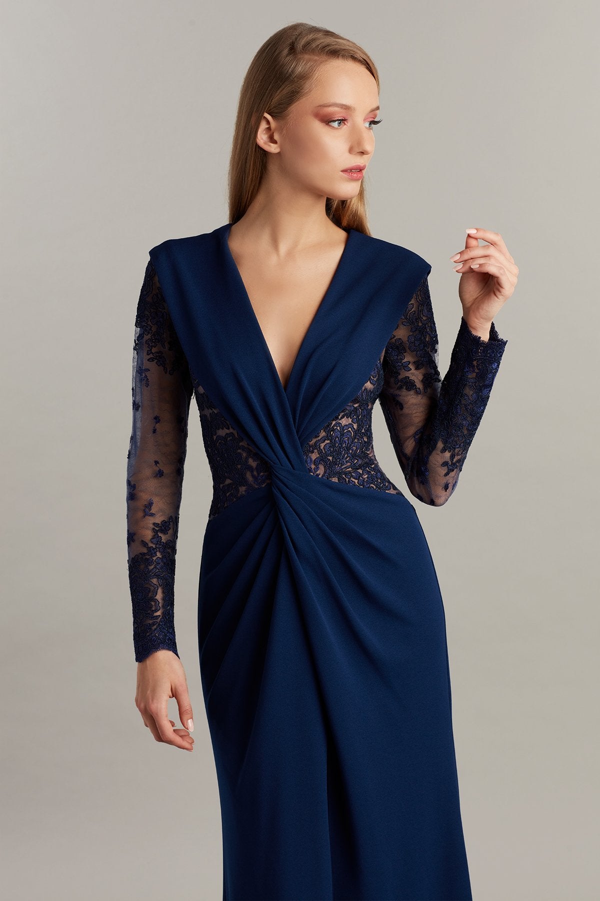 twist front long sleeve cocktail dress Balik Twist-Front Gown – Tadashi Shoji Official Online Boutique