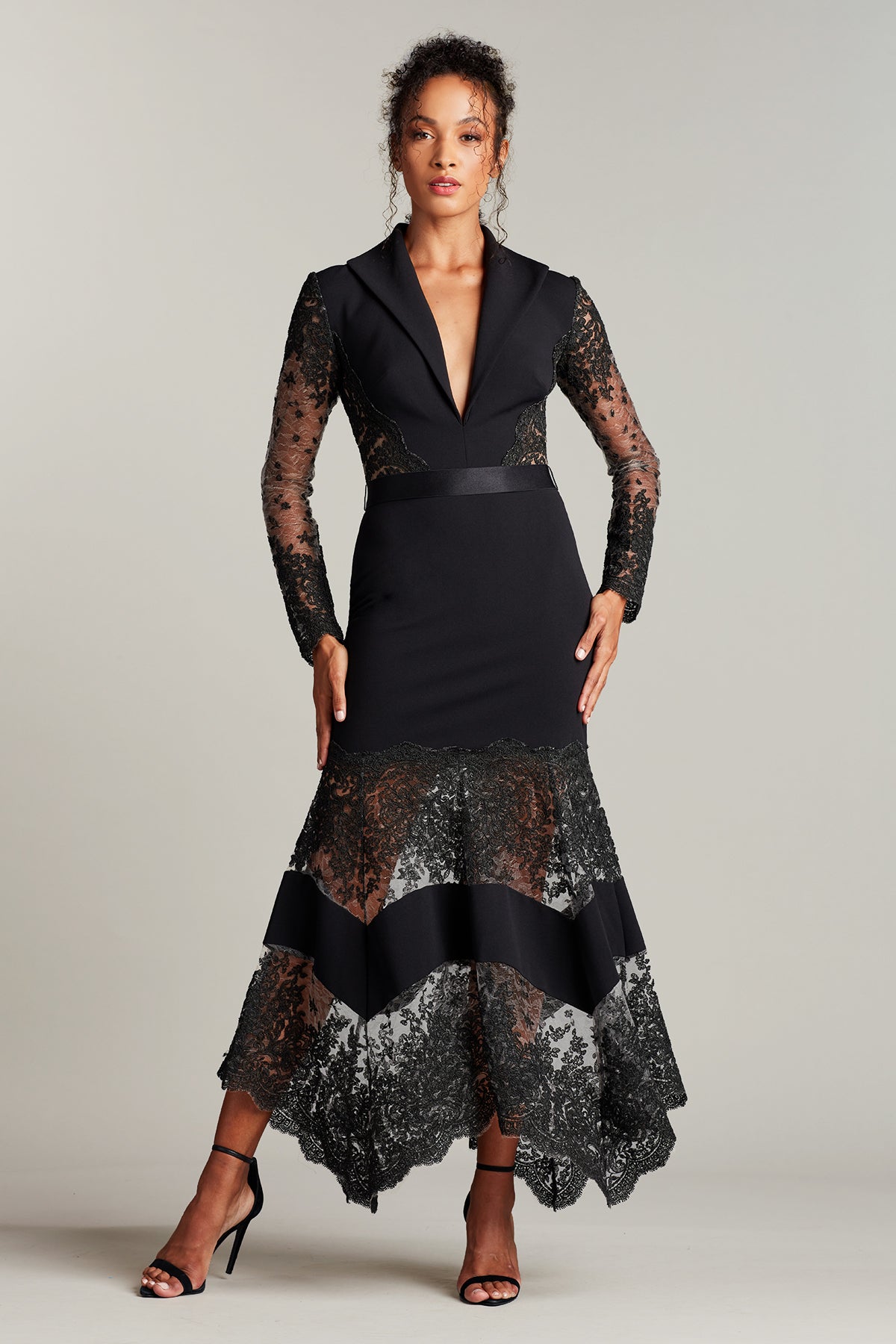 Bataar Embroidered Tulle Crepe Gown